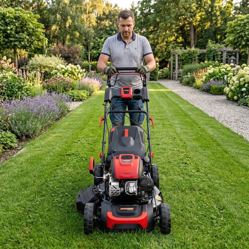 Combustion mower with Drive 196CC 51cm STARTER 4in1 LARGE WERKBERG 60L Basket capacity 60 l