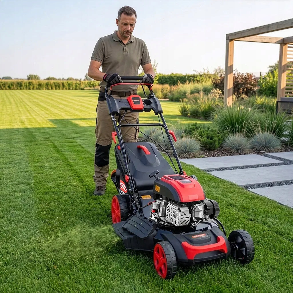 Combustion mower with Drive 196CC 51cm STARTER 4in1 LARGE WERKBERG 60L Brand WERKBERG