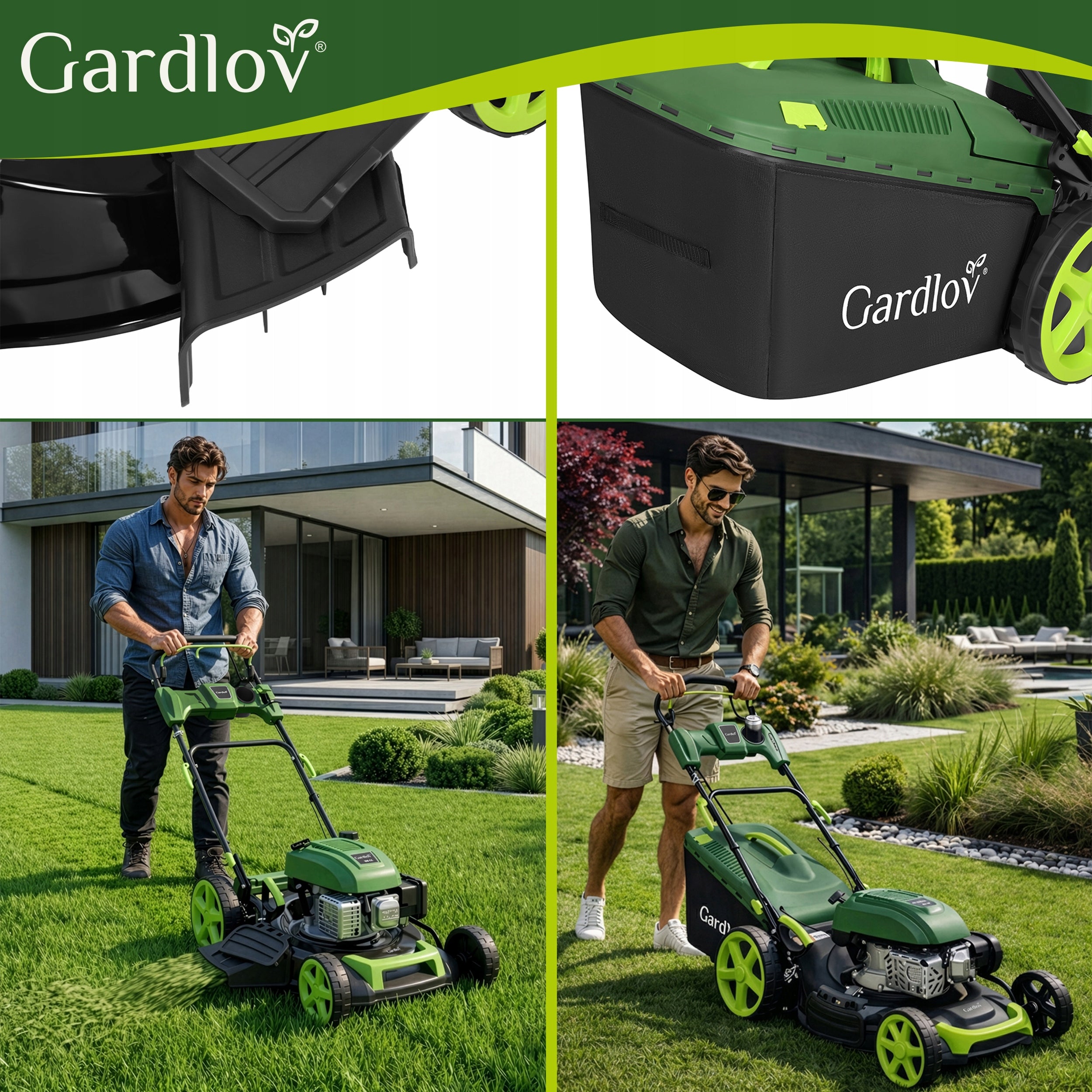 Combustion mower with Drive 51cm Strong196cc Grass 4in1 Mulching 60l Basket capacity 60 l