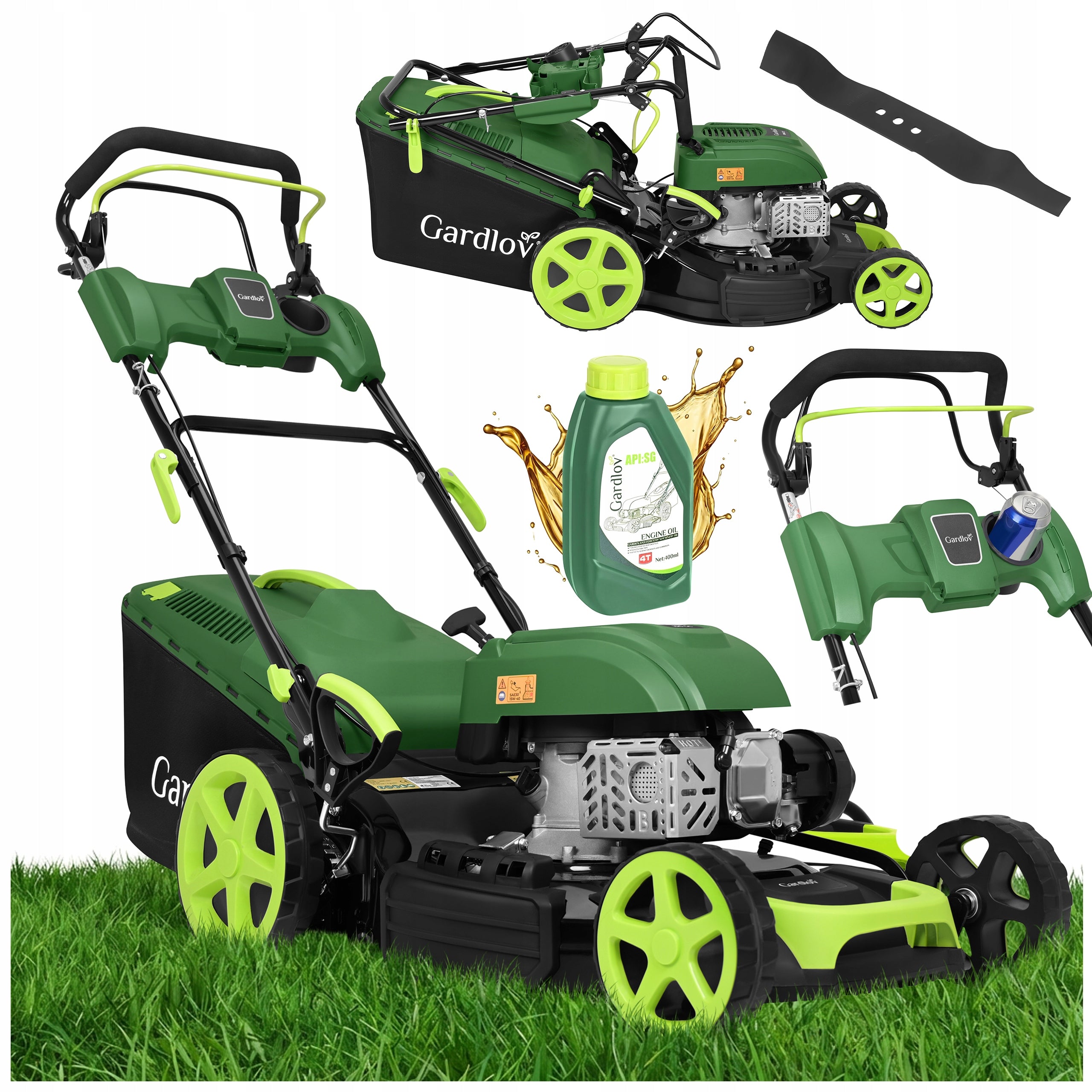 Combustion mower with Drive 51cm Strong196cc Grass 4in1 Mulching 60l