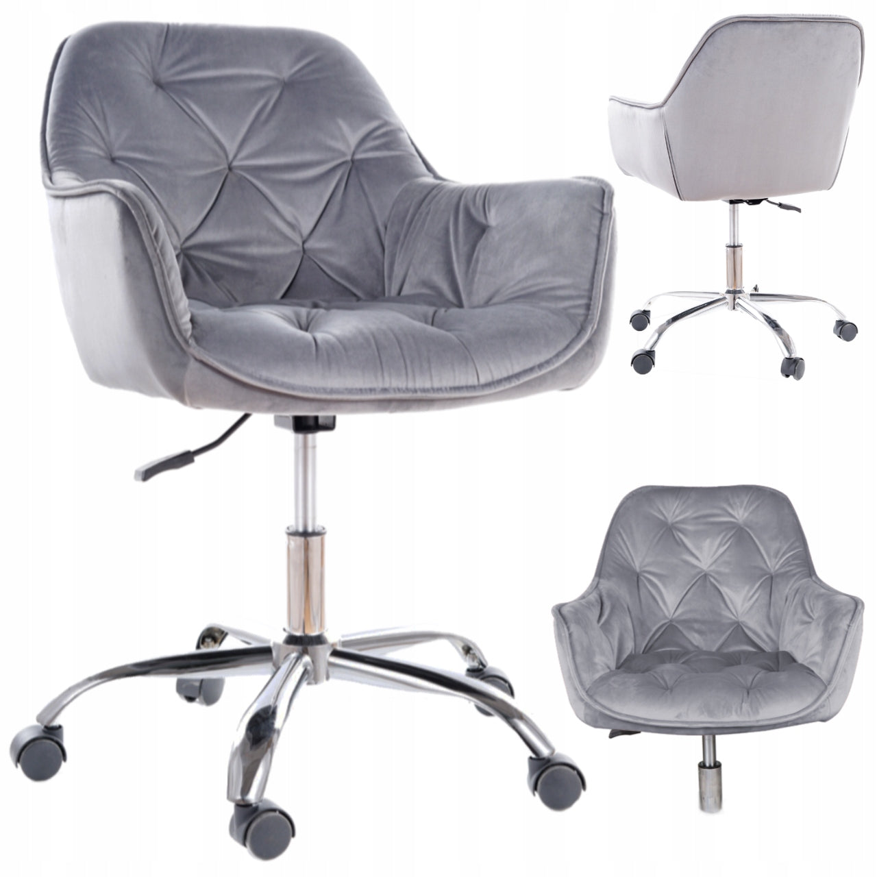 Comfort swivel chair Q-190 VELVET grey velvet