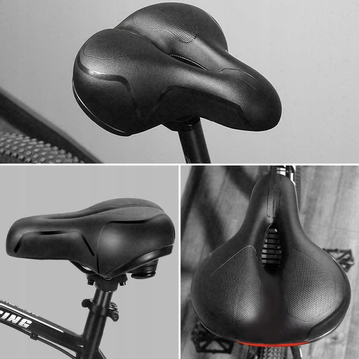 Comfortable Bicycle Saddle Ergonomic Soft Foam Sports Reflector Color black