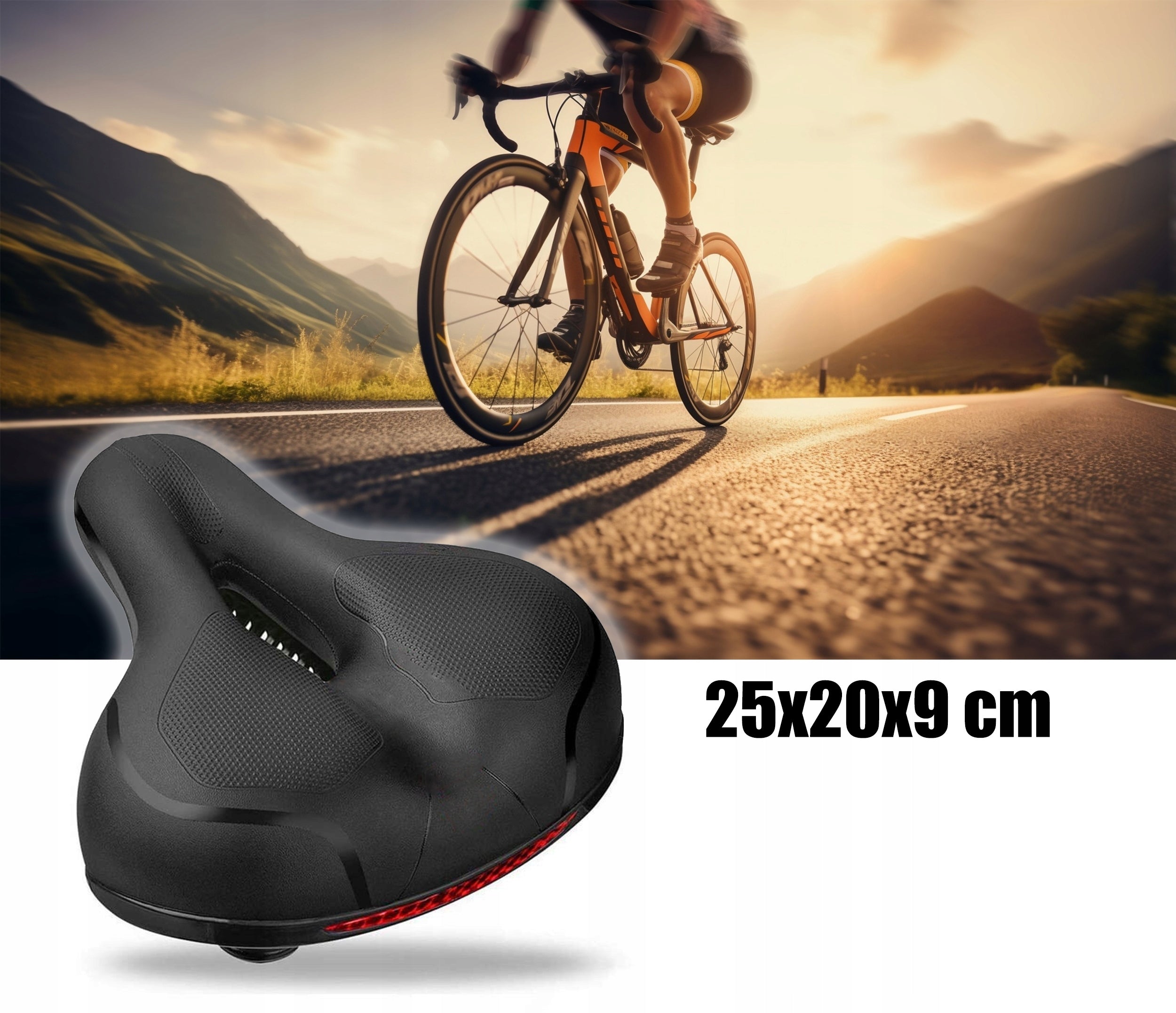 Comfortable Bicycle Saddle Ergonomic Soft Foam Sports Reflector Model L78A