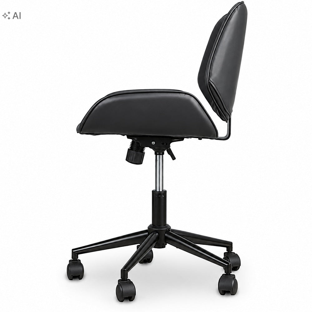 Comfortable Desk Chair Swivel TORES Black Suede Adjustable Wheels Brand no brand