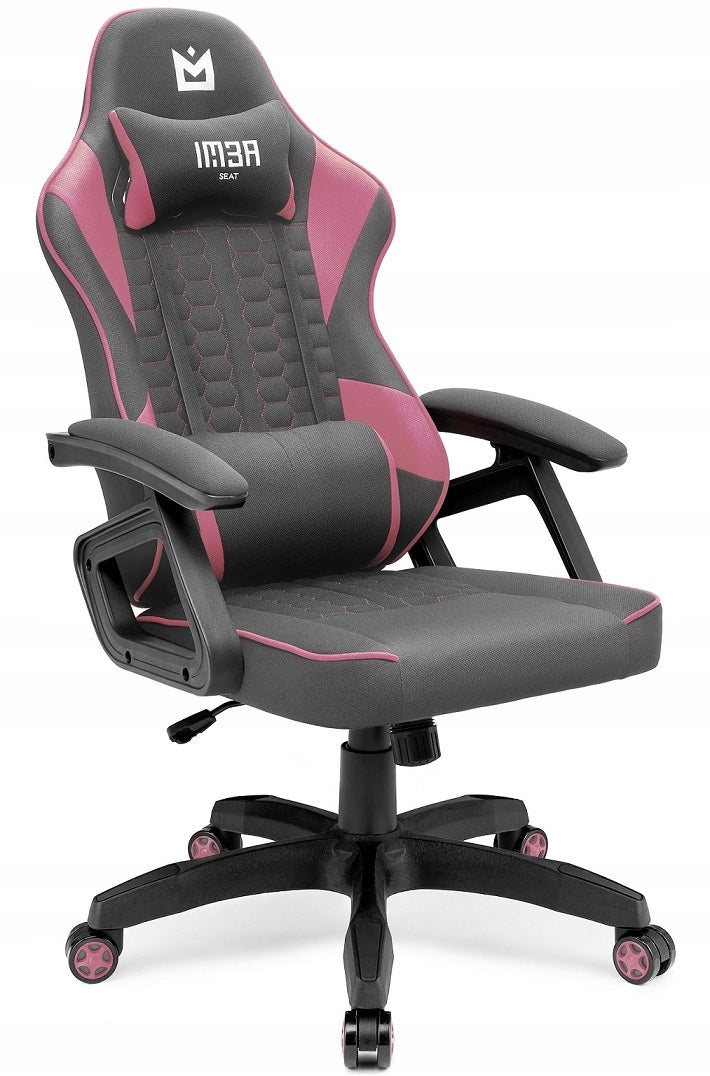 Comfortable Gaming Chair Office Rotating For Computer Grey-Pink Packaging status original