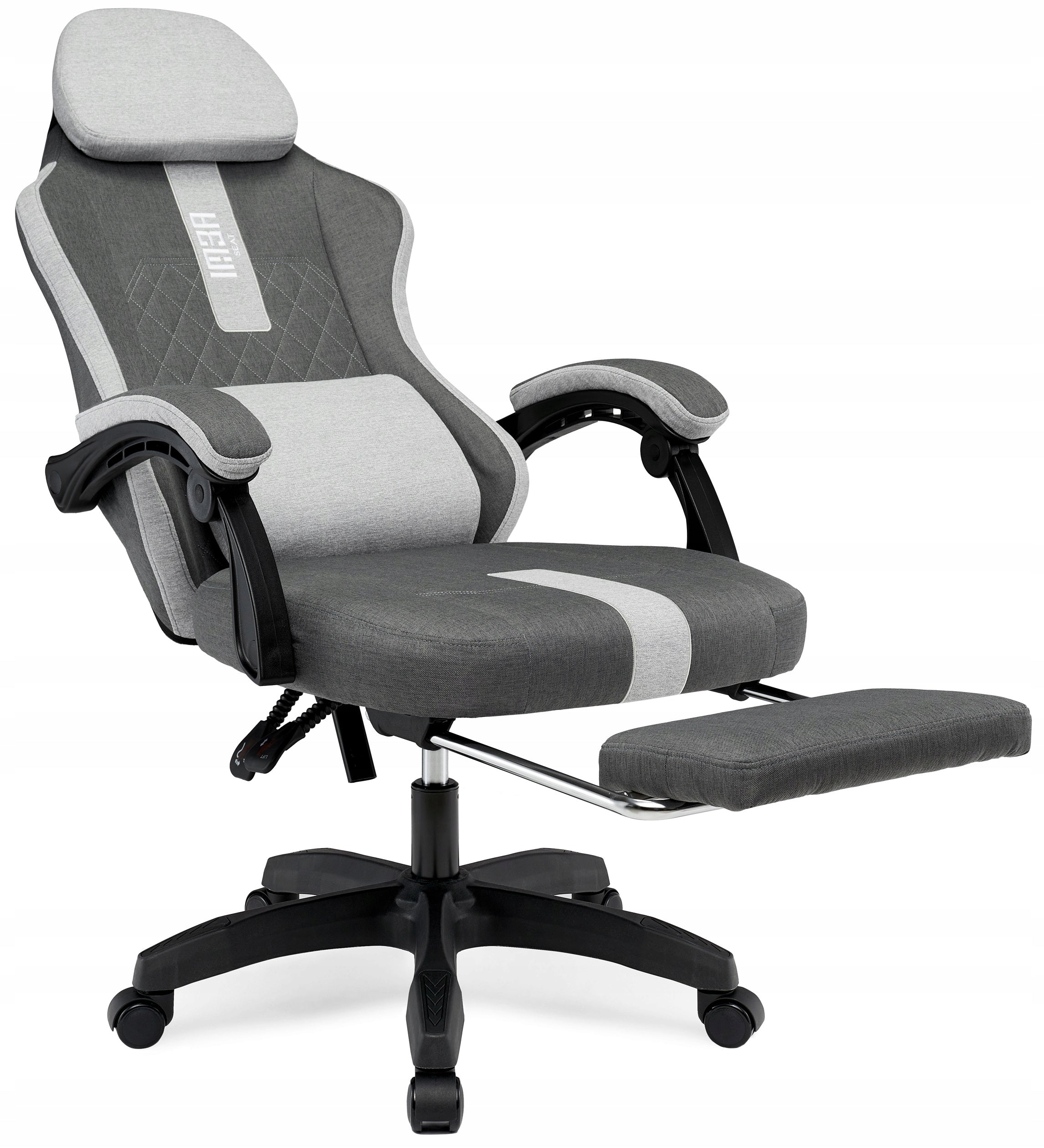 Comfortable Office Chair Swivel Gaming Computer Chair Grey Fabric Packaging status original