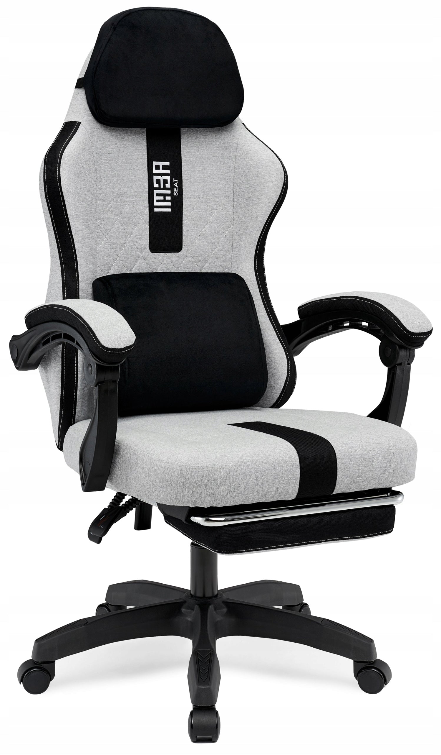 Comfortable Office Chair Swivel Gaming Computer Chair Grey Fabric