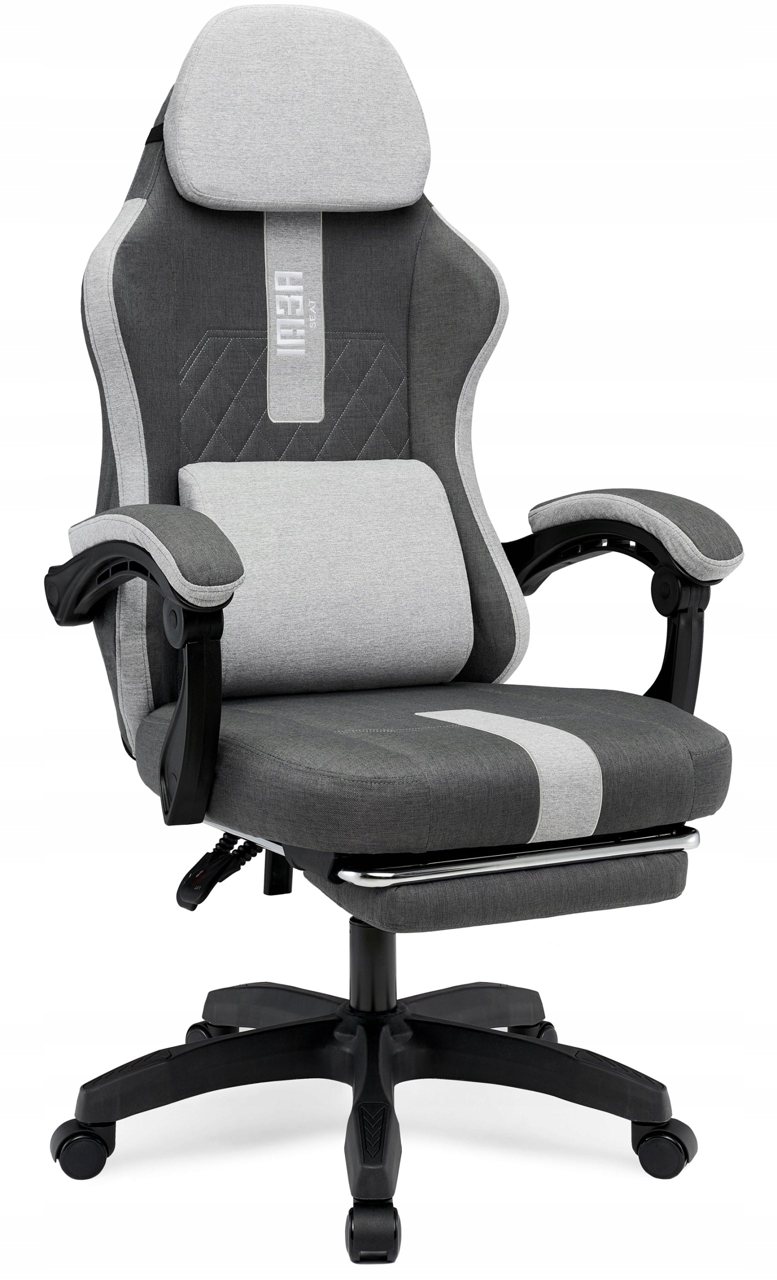Comfortable Office Chair Swivel Gaming Computer Chair Grey Fabric