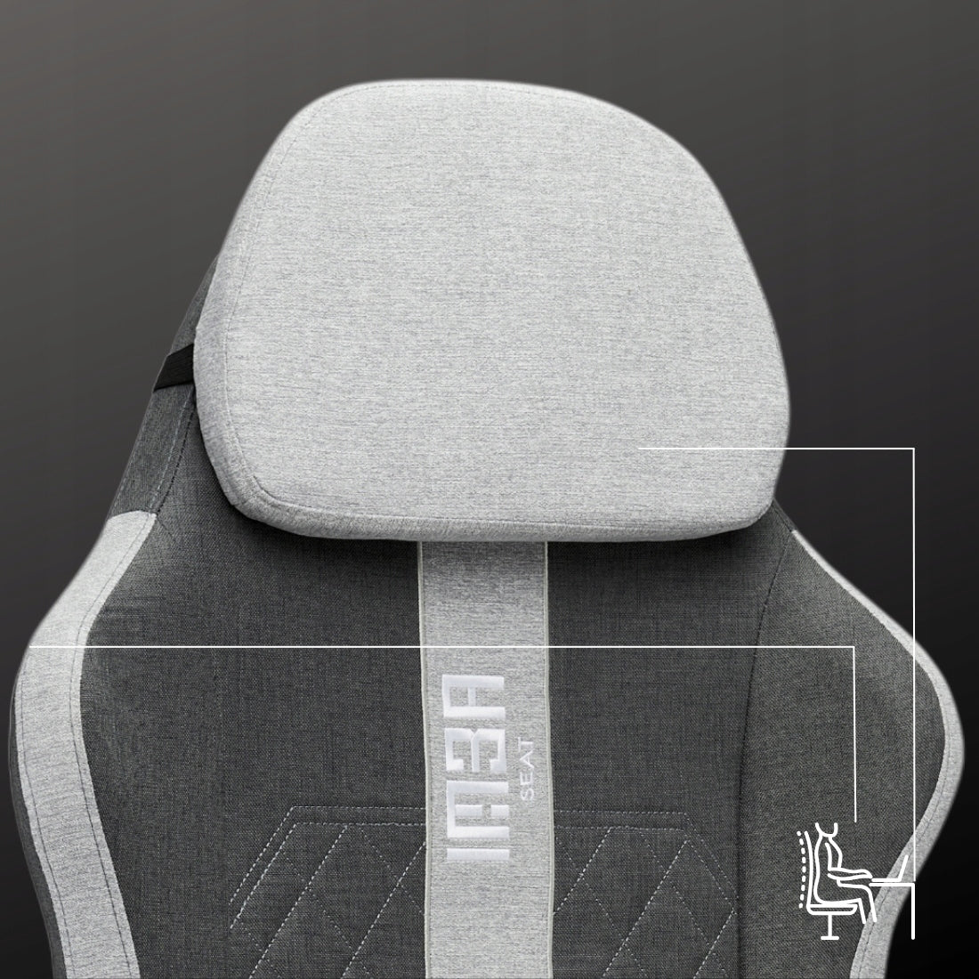 Comfortable Office Gaming Chair Swivel Grey Fabric Furniture depth 65 cm