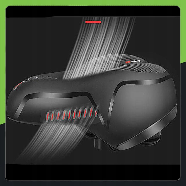 Comfortable SOFT Bicycle Saddle REFLECTIVE Shock Absorbing SPORT VENTILATION Manufacturer code PREMIUM WYGODNE SIODEŁKO ROWEROWE WENTYLACJĄ