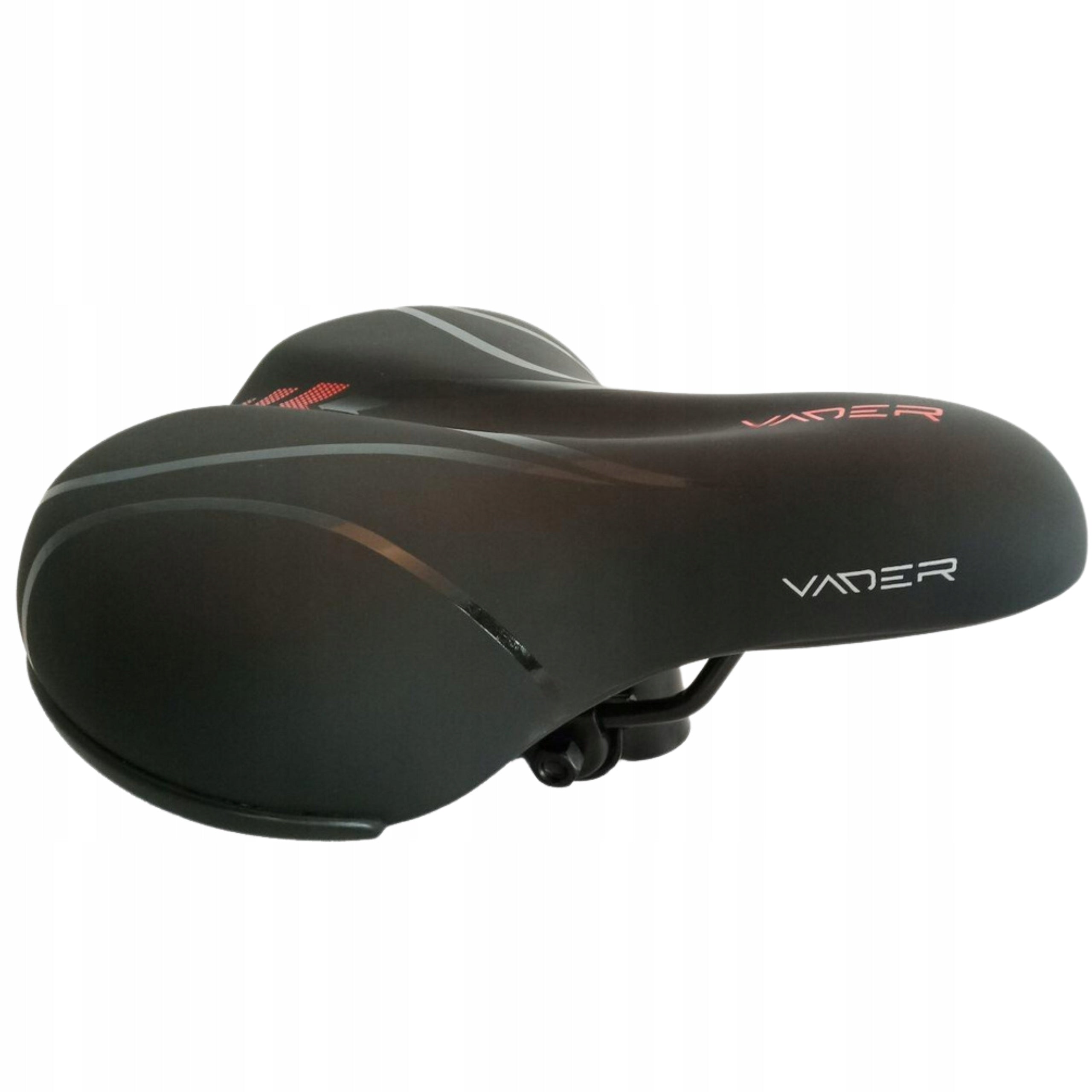 Comfortable bicycle saddle VADER CITY/Trekking seamless 250x215mm Color black