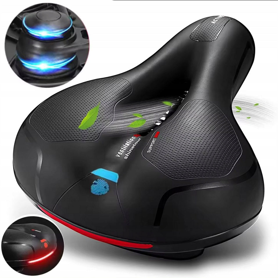 Comfortable bicycle saddle sports soft wide extra ventilation blue