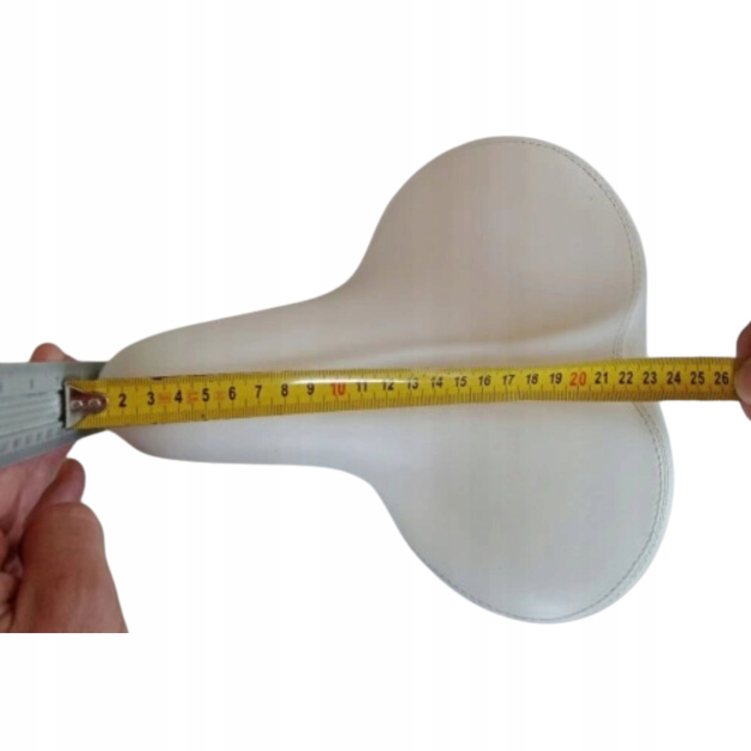 Comfortable bicycle saddle women's white couch comfort spring cushioning Width 215 mm