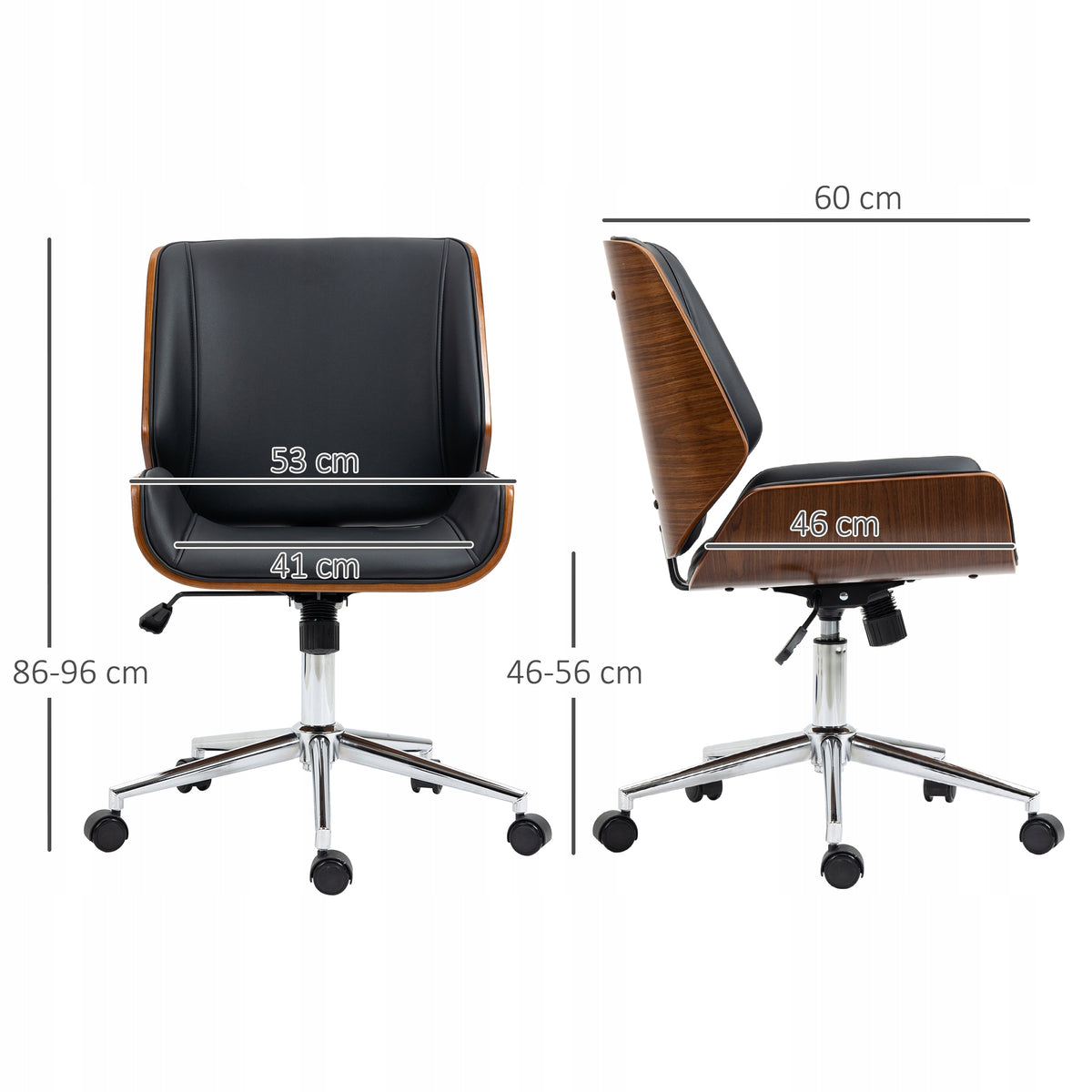 Comfortable office chair with relaxing cushion and rocking function, black Furniture depth 60 cm
