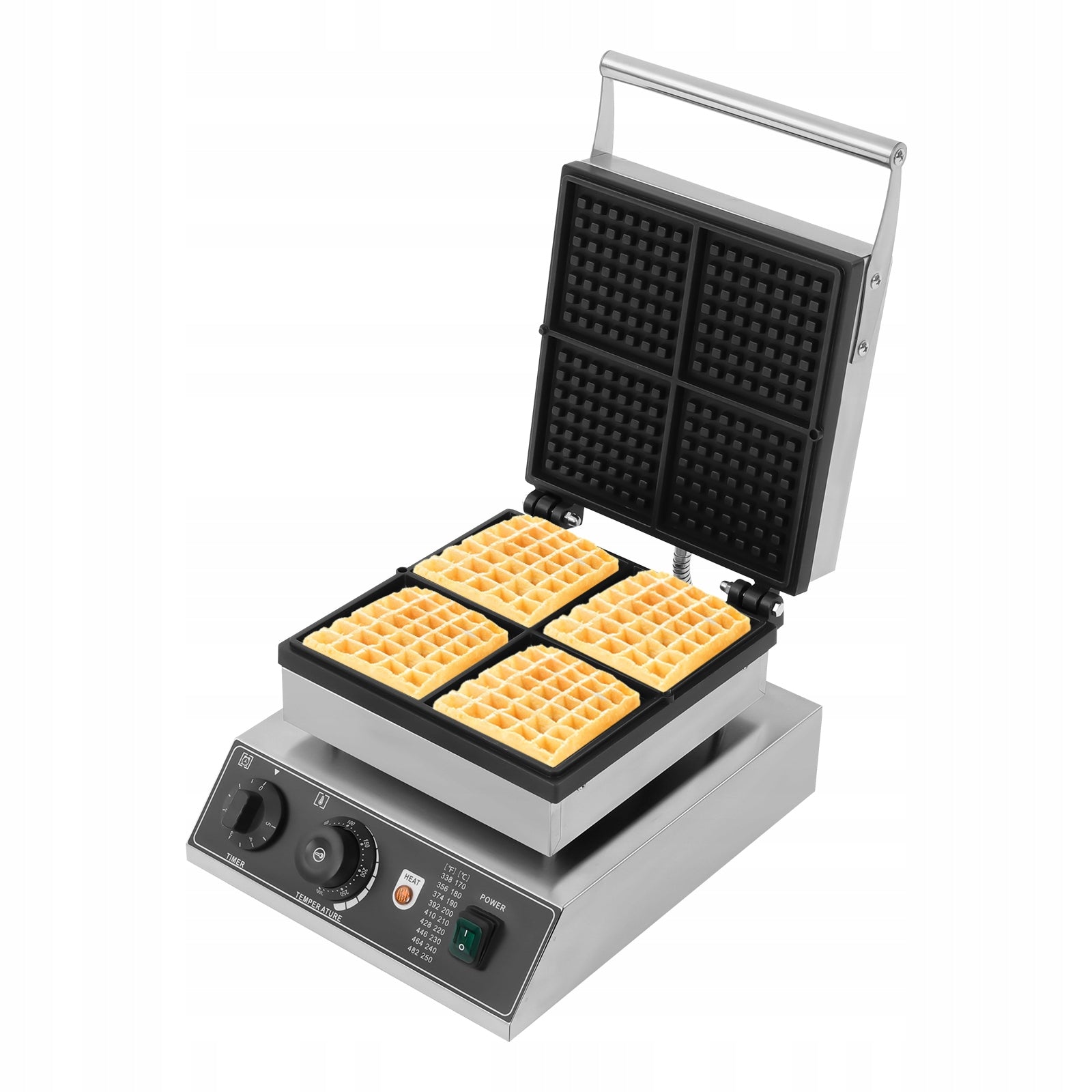 Commercial Waffle Maker, Non-Stick Waffle Iron with Temp and Time Control
