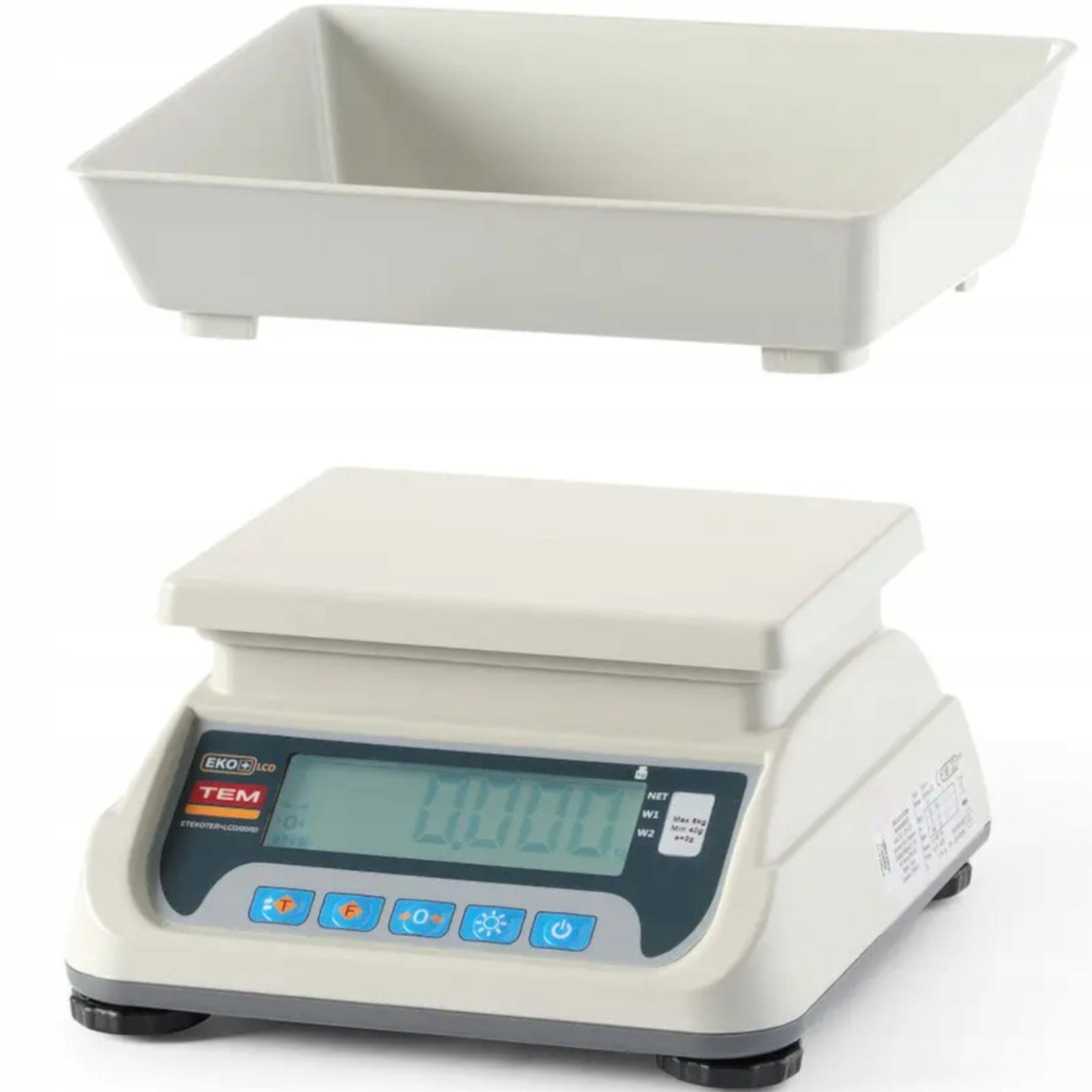 Commercial kitchen scale TEM ECO+ legalization 15 kg 5 g LCD RS232 Manufacturer code 4904968115676