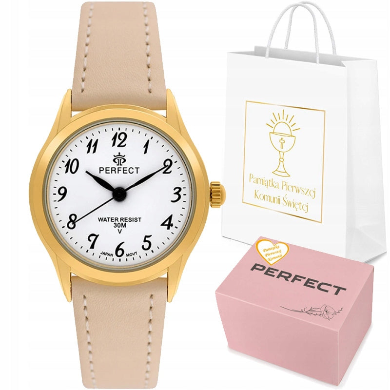 Communion Watch PERFECT LXC048G-17 DELICATE WITH NUMBERS + BOX