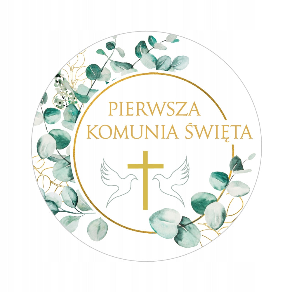 Communion stickers IHS fi37 hostia communion medallion chain wreath 24pcs