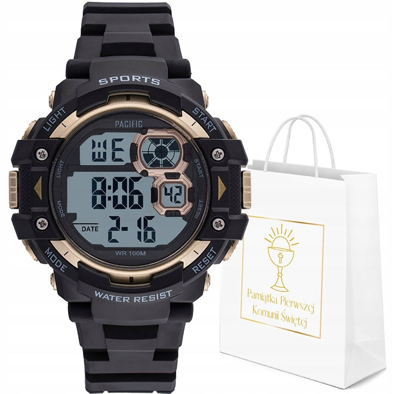 Communion watch PACIFIC TAHI- 336G-06 STOPWATCH ALARM CLOCK DATE BACKLIGHT