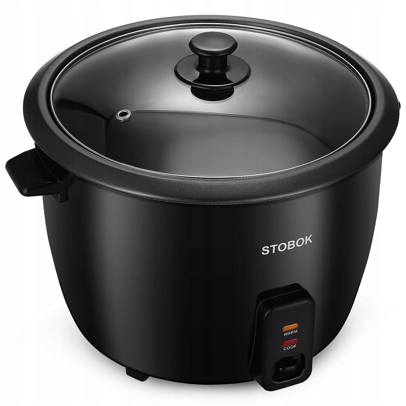 Compact Black Electric Rice Cooker Multi-Use Rice Pot with Clear Lid Dominant color black