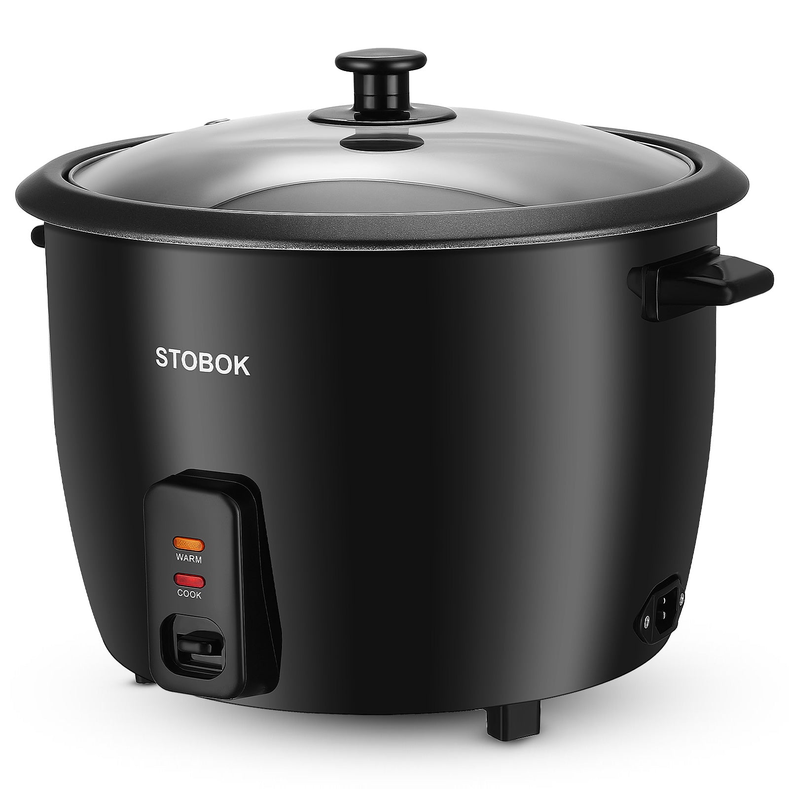 Compact Black Electric Rice Cooker Multi-Use Rice Pot with Clear Lid