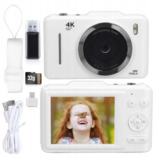 Compact Digital Camera with 32GB 48MP Card Camera with 16X Digital Zoom