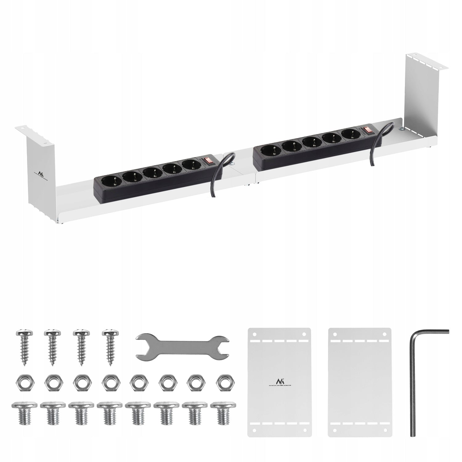 Compact Maclean Cable Organizer, White, MC-107 W