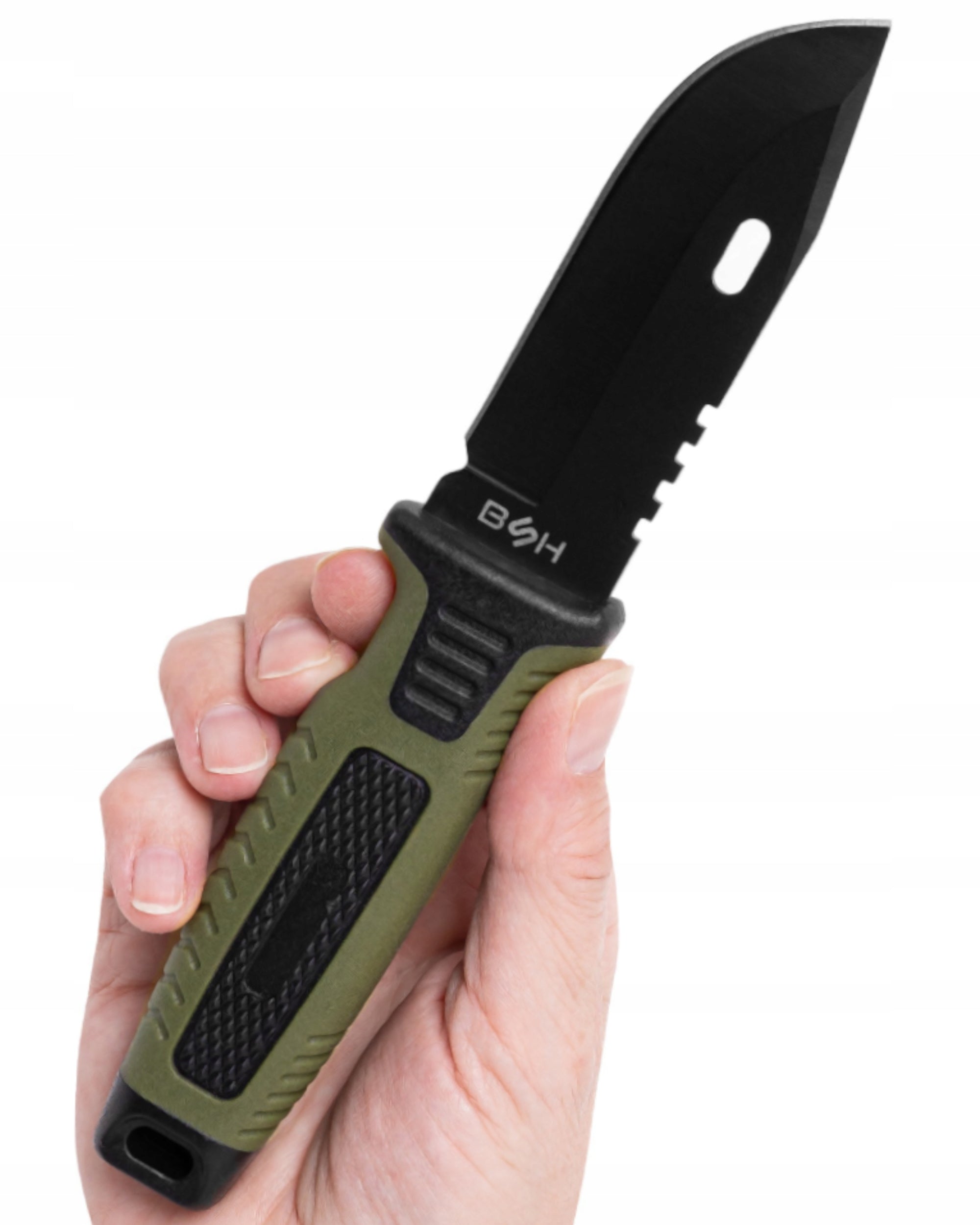 Compact Survival Knife Steel 440 With Ergonomic Handle And Cover Brand BSH ADVENTURE