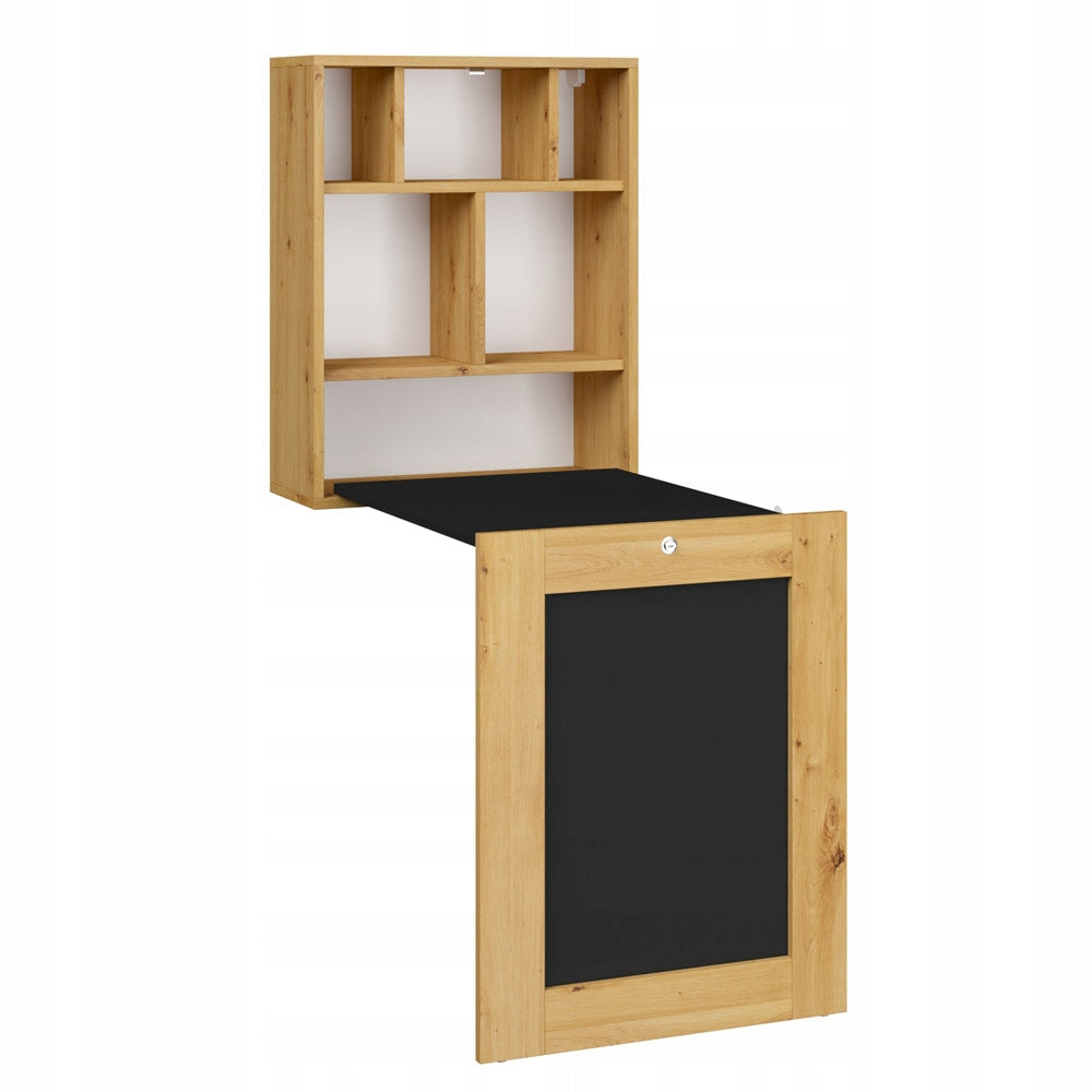 Compact folding desk hanging TILT oak artisan black home office