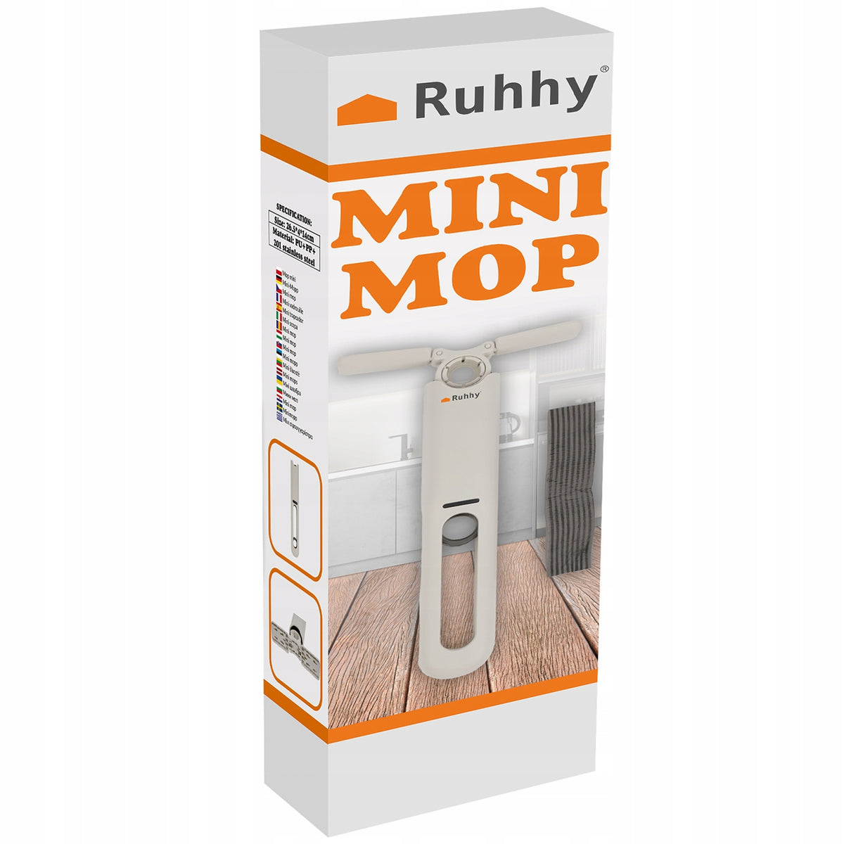 Compact mini mop with 2 pads for cleaning windows without streaks SQUEEGEE Manufacturer code Mini Mop – Kompaktowe Narzędzie do Sprzątania