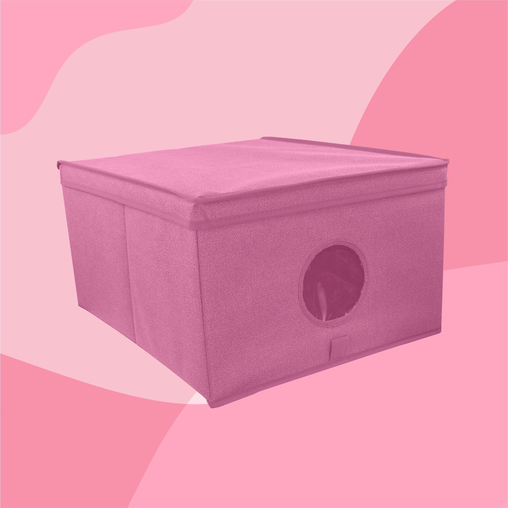 Compact wardrobe box pink folding with window 50x40x25cm, cover EAN (GTIN) 8000303317449