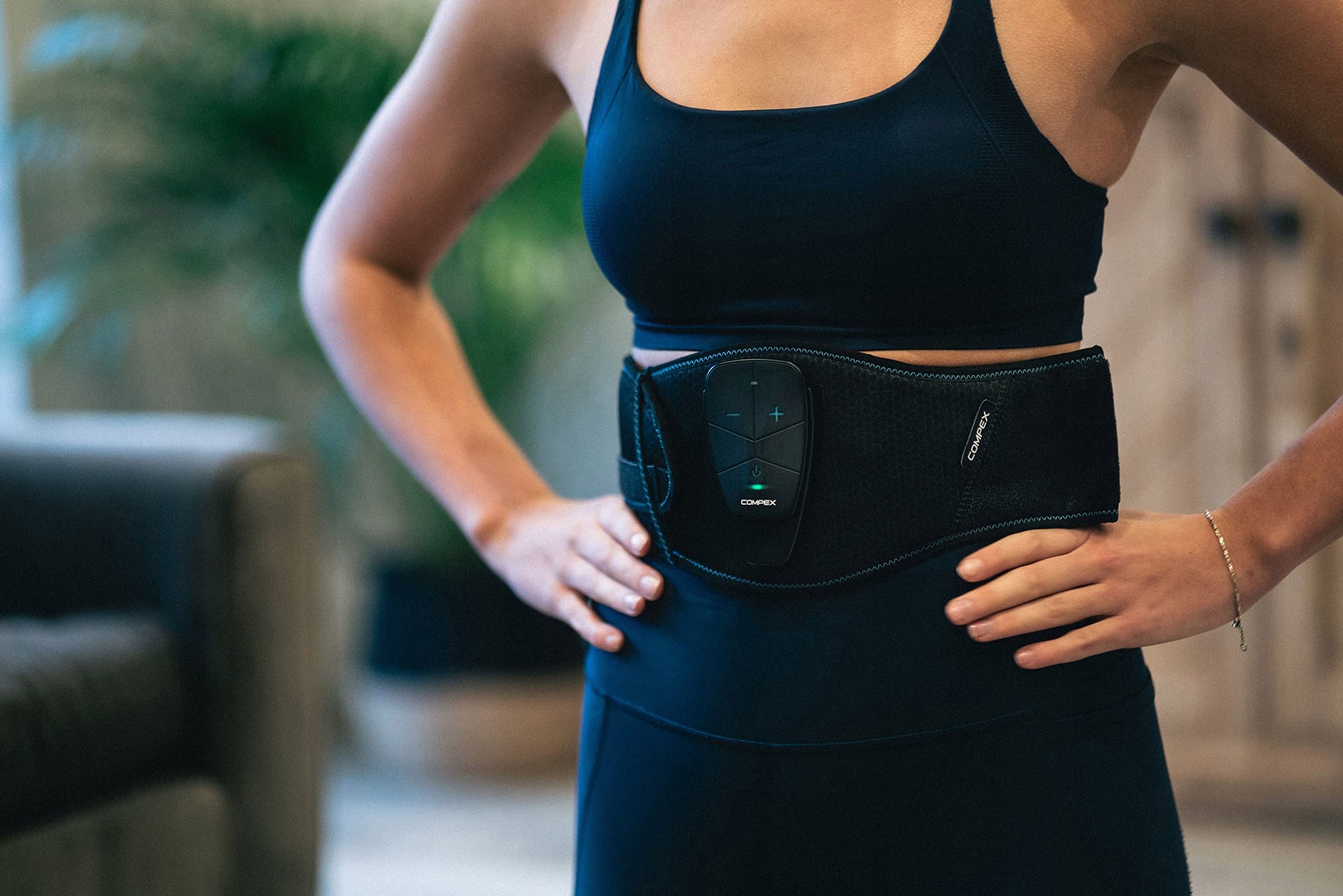Compex CoreBelt 5.0 abdominal muscle electrostimulating belt and Brand Compex