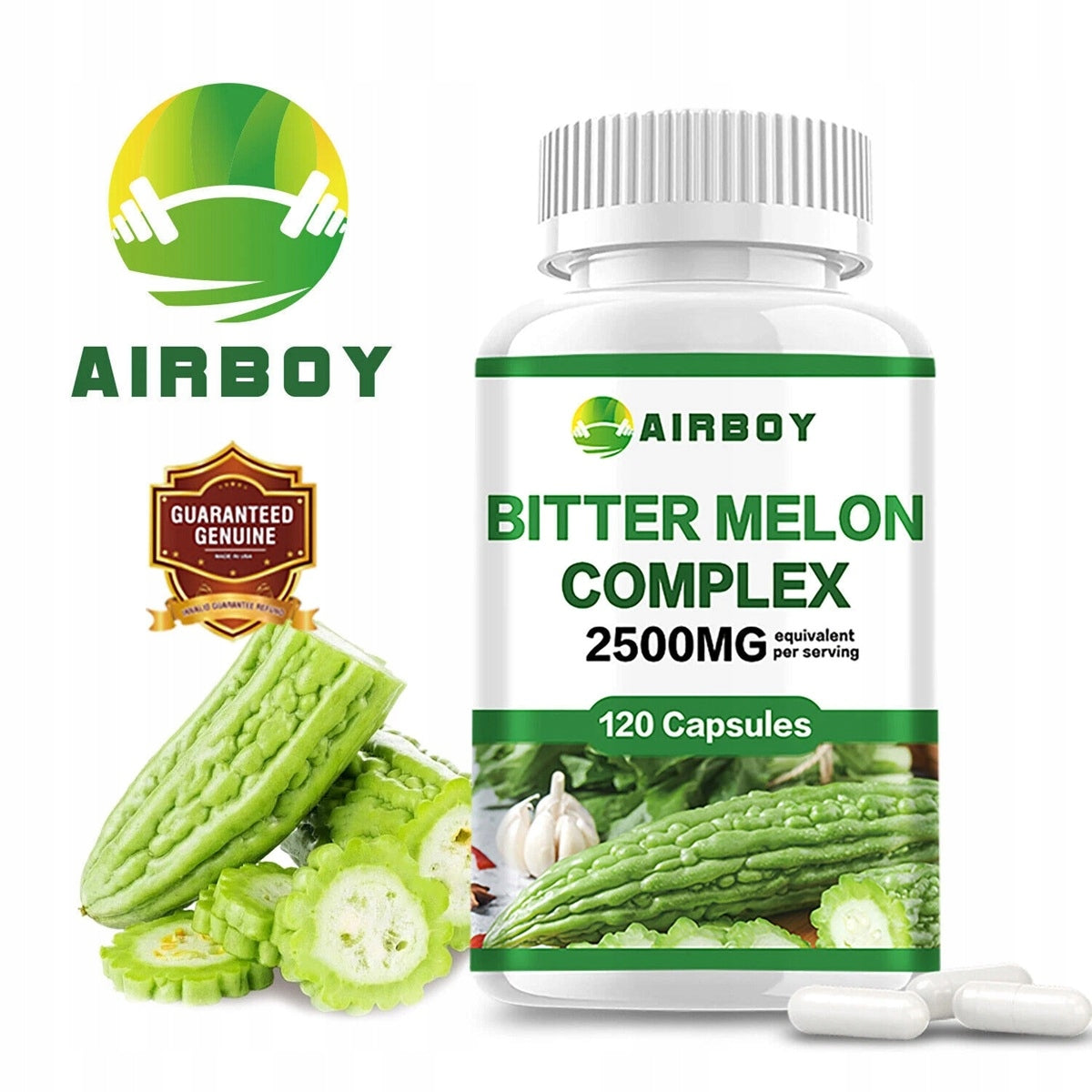 Complex of bitter melon 2500 mg - lowers blood sugar, supports Packaging status original
