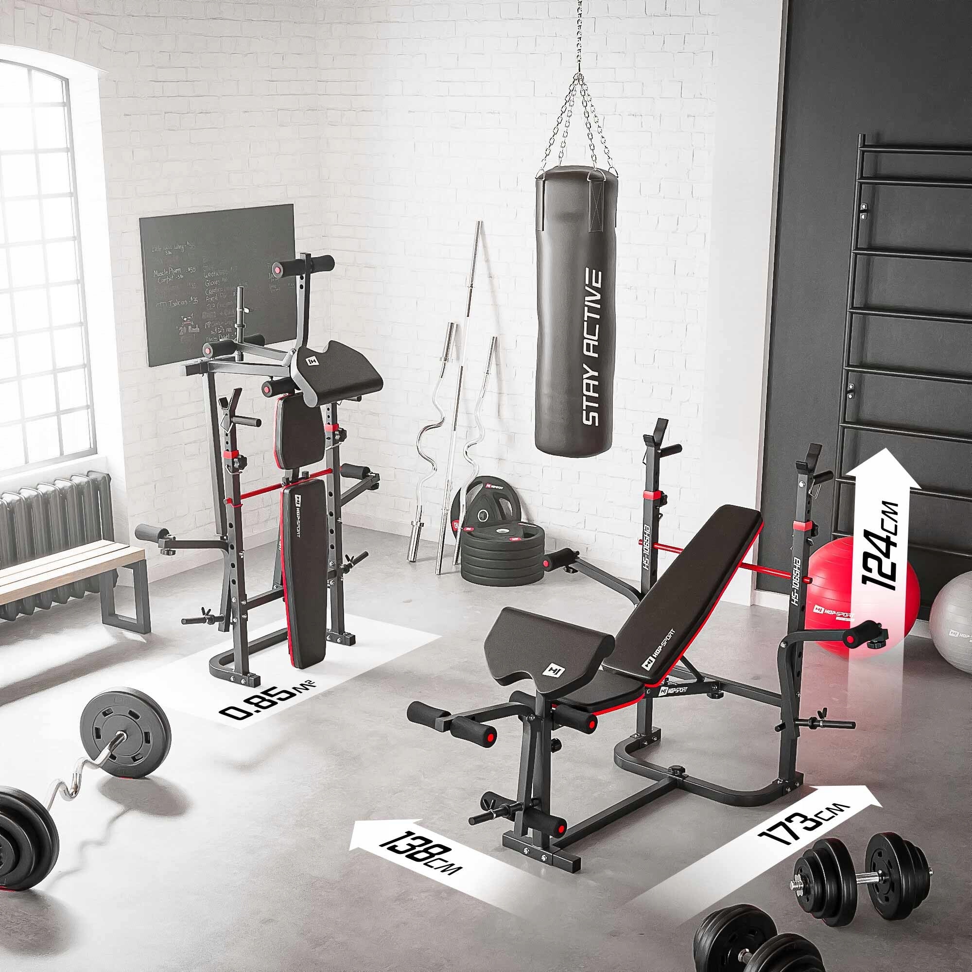Composite Bodybuilding Set 75kg Bench with Prayer Book Stands EAN (GTIN) 5902308212800