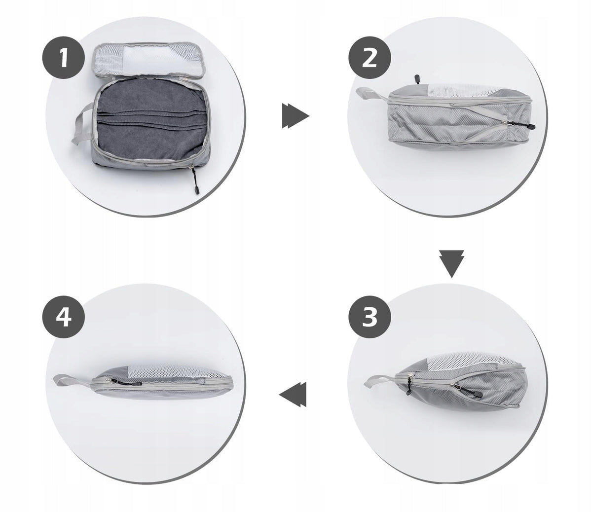 Compression Bags Set of 3 Travel Bags Waterproof Packing Color gray