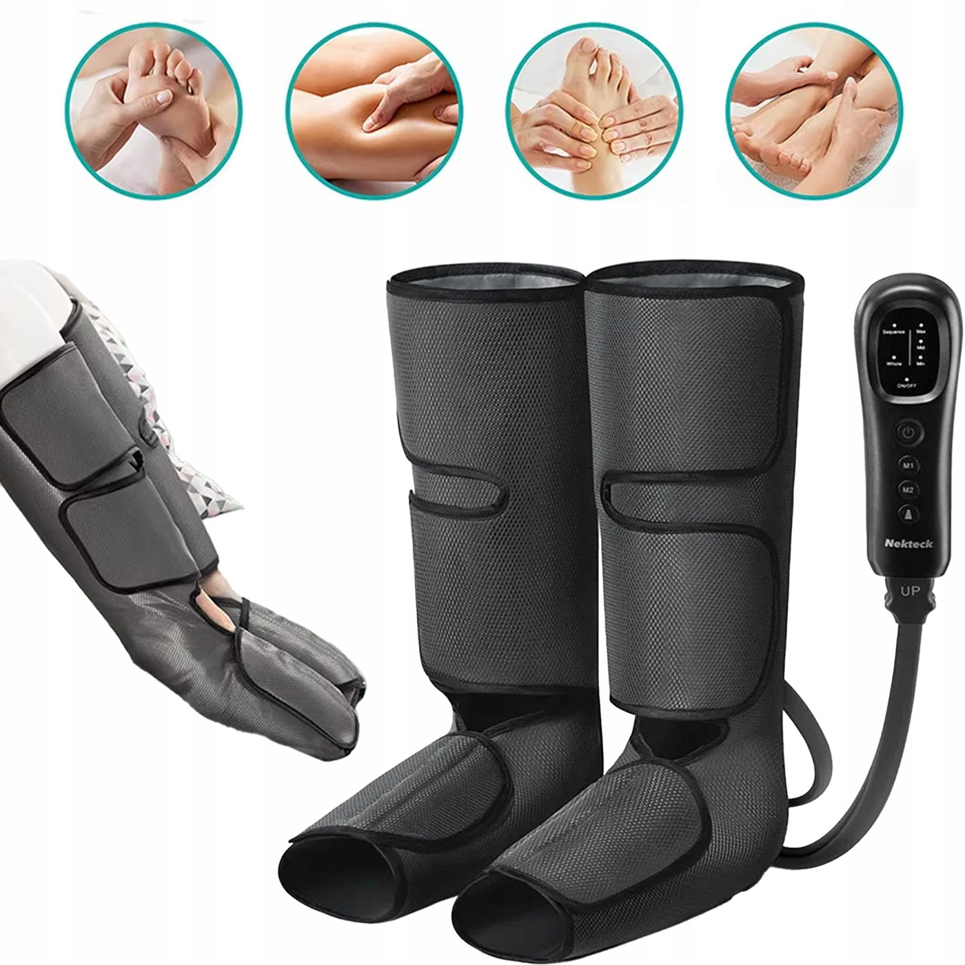 Compression Massager Leg Calf Lymphatic Drainage 2 Modes 3 Levels
