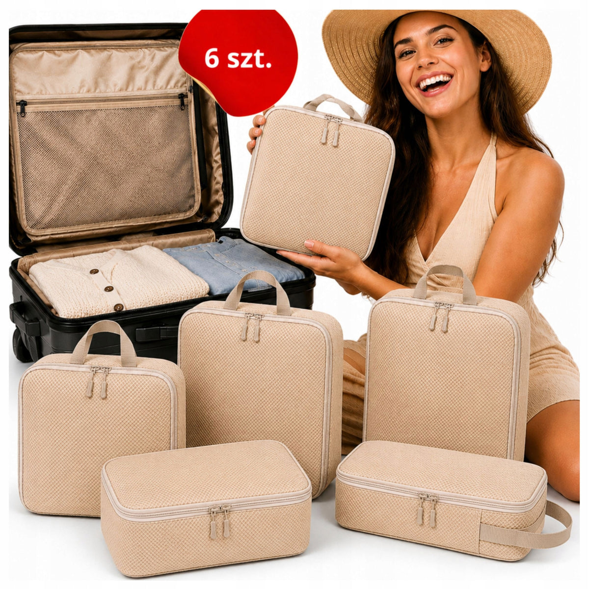 Compression Organizer For Suitcase 6 Pcs Packing Bags Space Saving