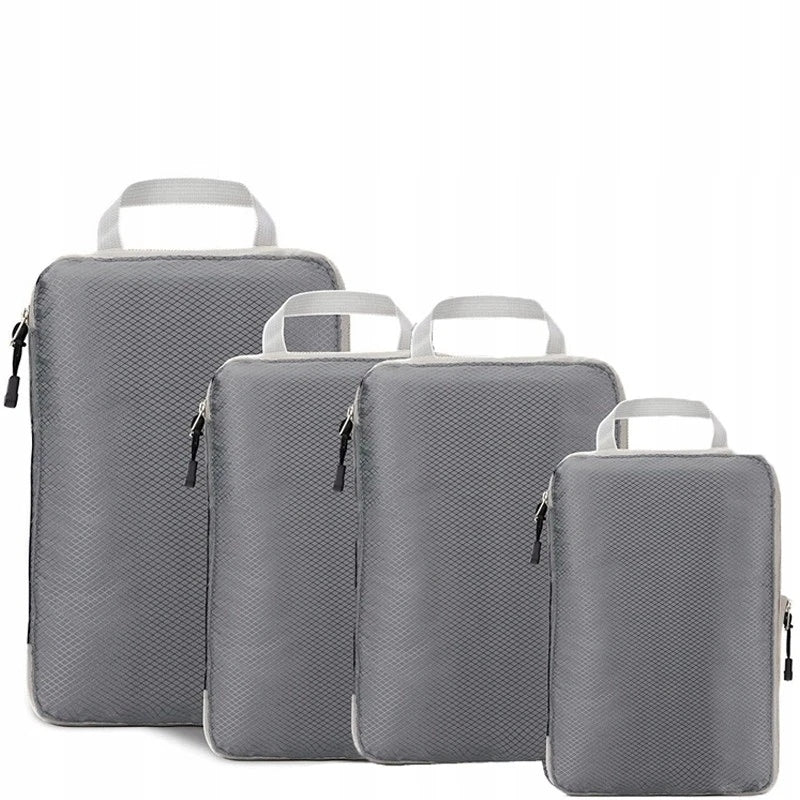 Compression Travel Bags Luggage Organizer Suitcase Set of 4 Grey