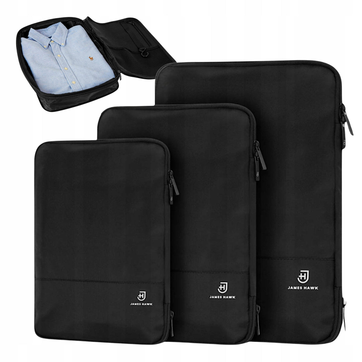 Compression Travel Organizers For Suitcase James Hawk Packing Cubes 3 Pack