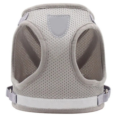 Compression-free harness adjustable for cat dog grey size XS