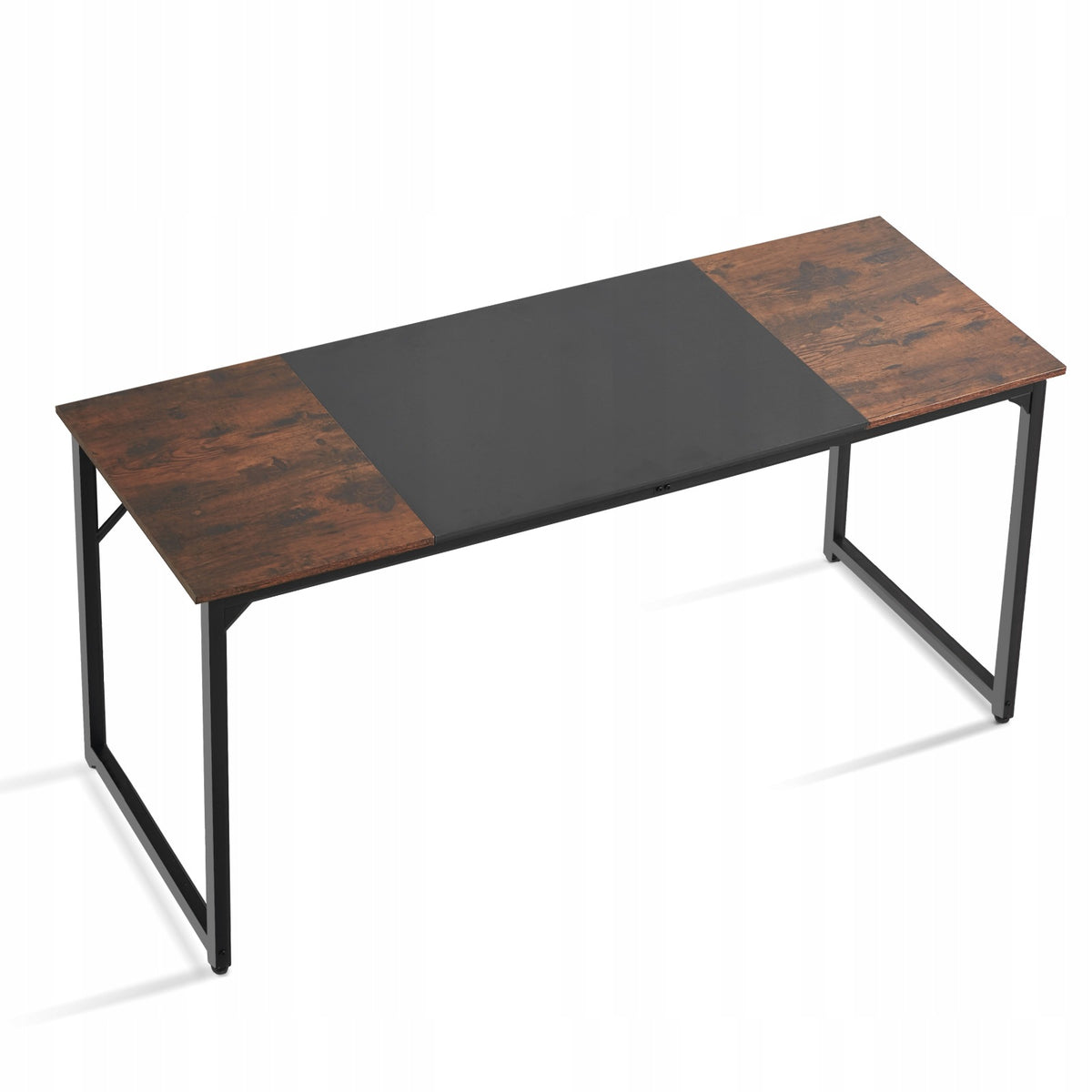 Computer Desk 160x60CM With Metal Frame Load Capacity 68KG Brown-Black Brand Vevor