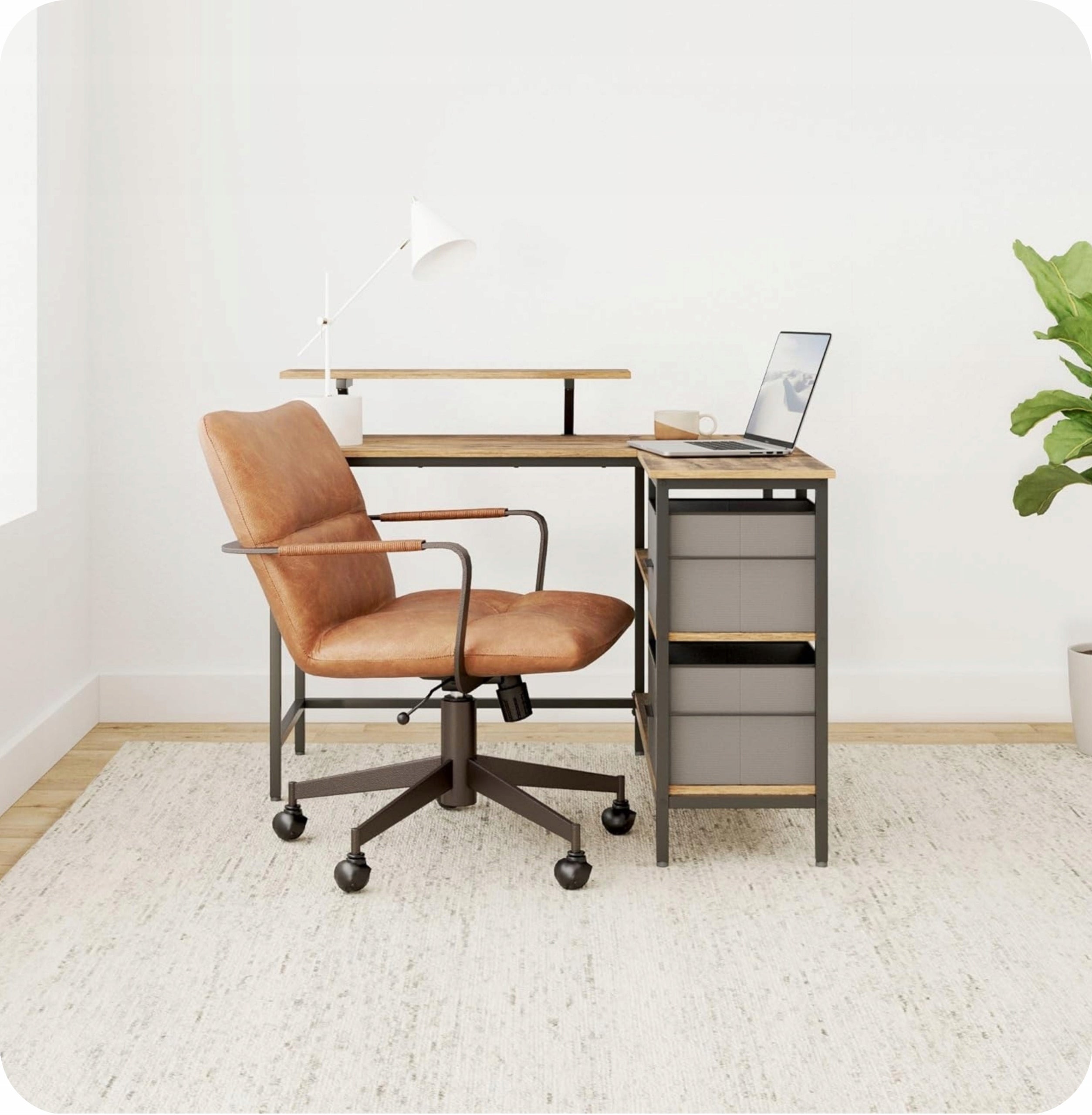 Computer Desk Corner Loft Room Office Furniture Left Right with Shelf EAN (GTIN) 5904151893816