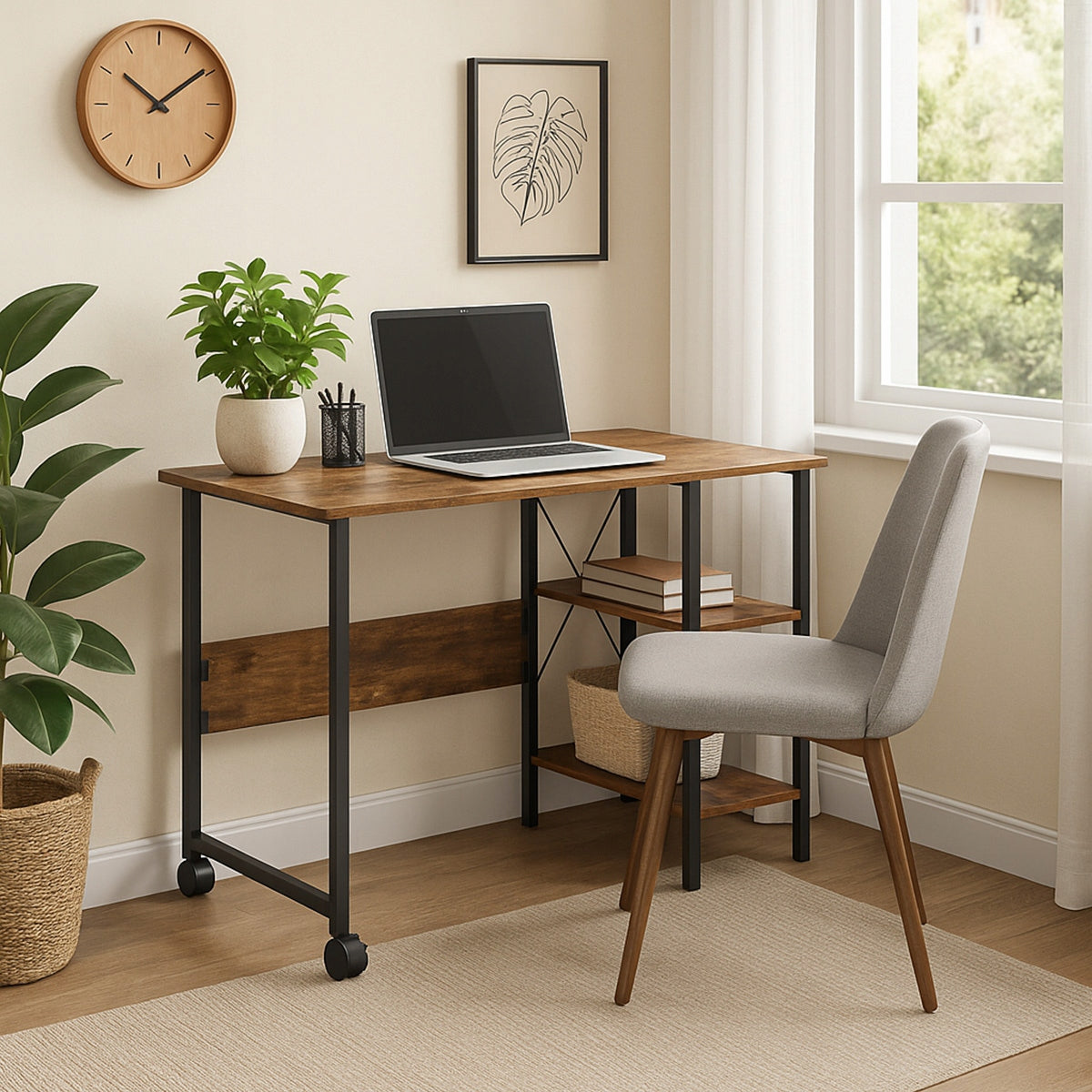 Computer Desk Metal FOLDING Industrial Loft 2 SHELVES BOOKCASE EAN (GTIN) 5903031060034