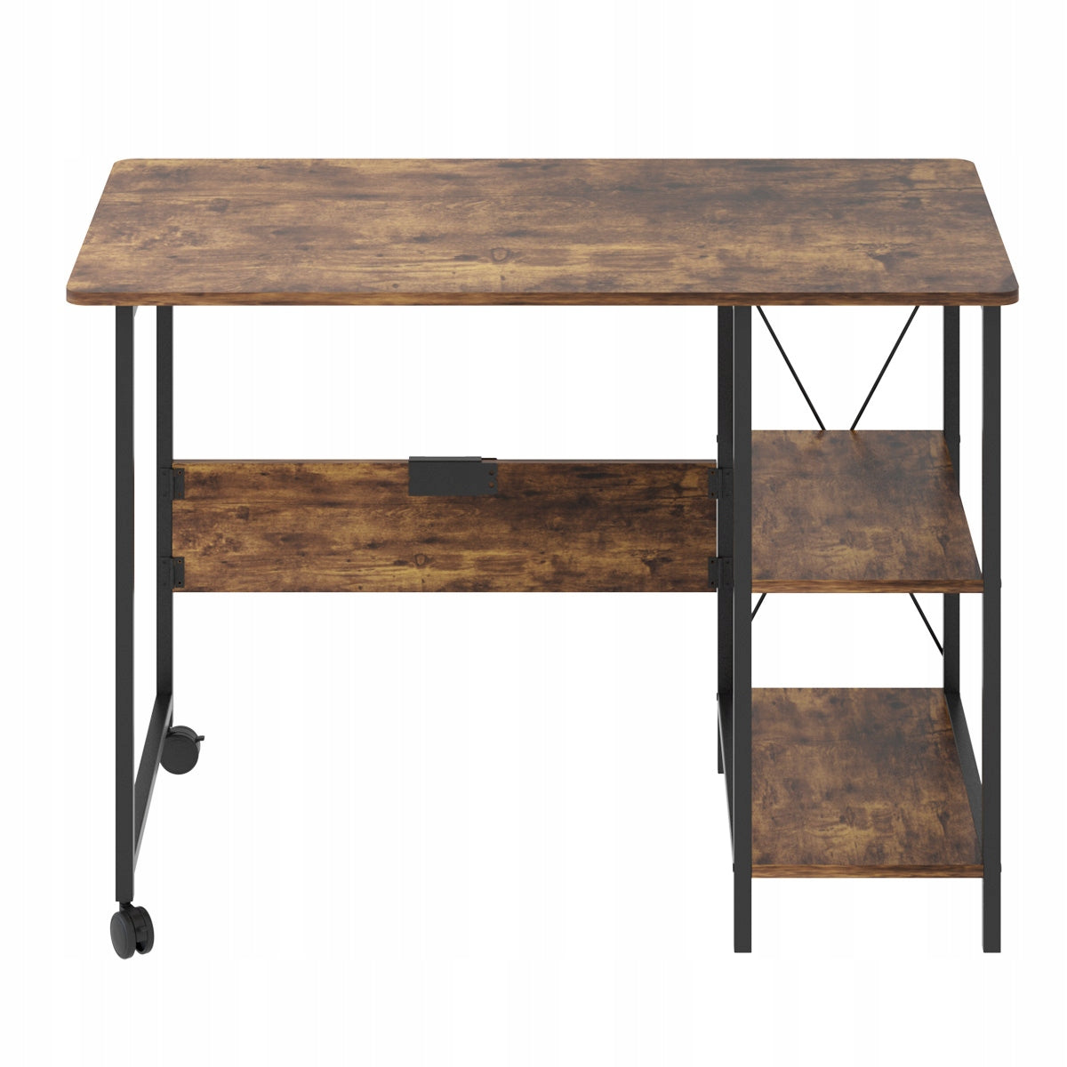 Computer Desk Metal FOLDING Industrial Loft 2 SHELVES BOOKCASE Manufacturer code SFFDF0001BR