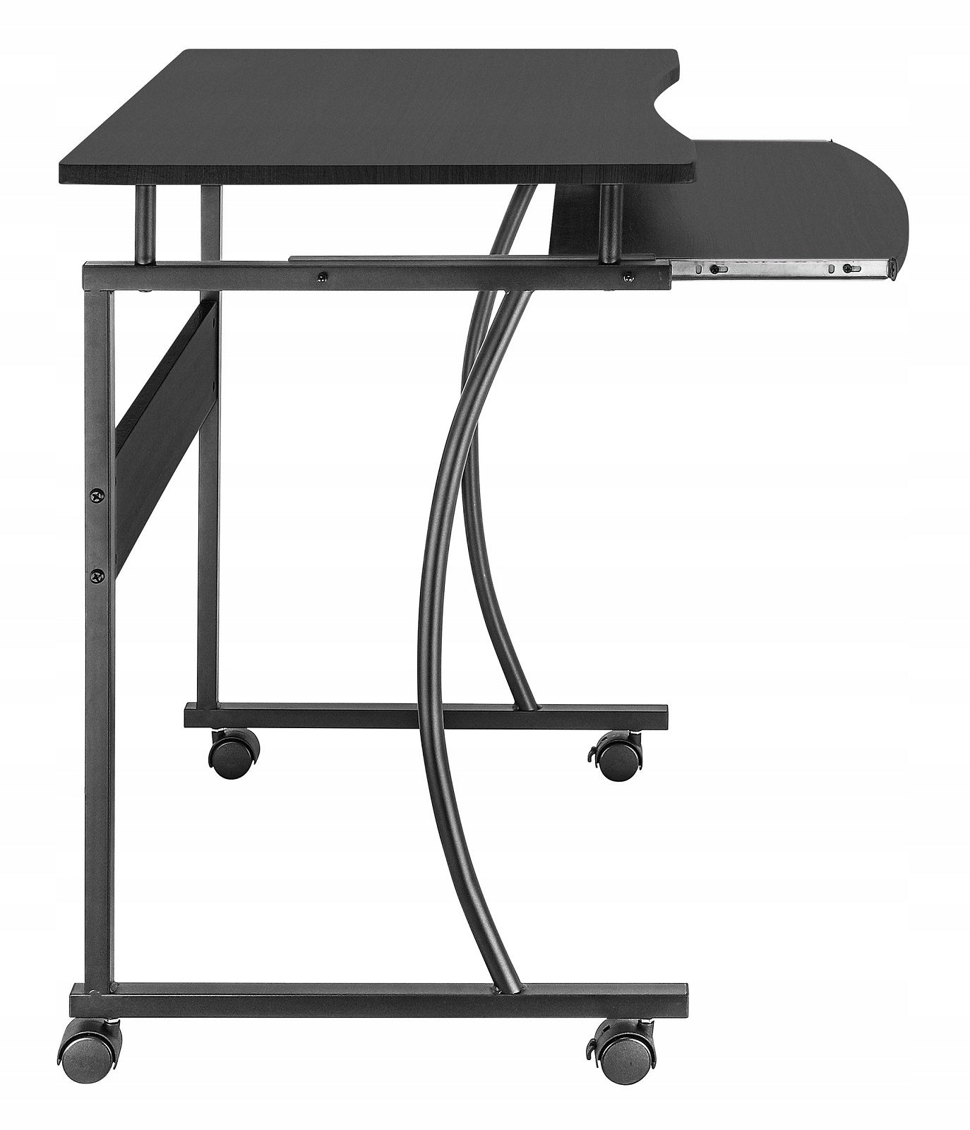 Computer Desk Small 600x480 on Wheels with Retractable Shelf Techly Brand Techly