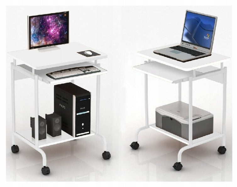 Computer Desk Table on wheels with shelves 600x450 White Techly EAN (GTIN) 8051128105926