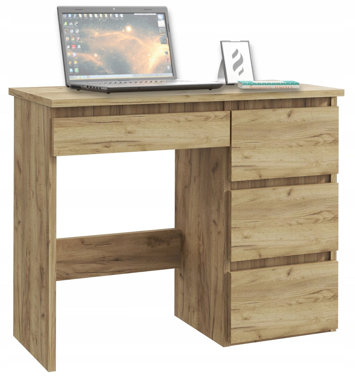 Computer Desk with Drawers Beta 3 Oak Craft