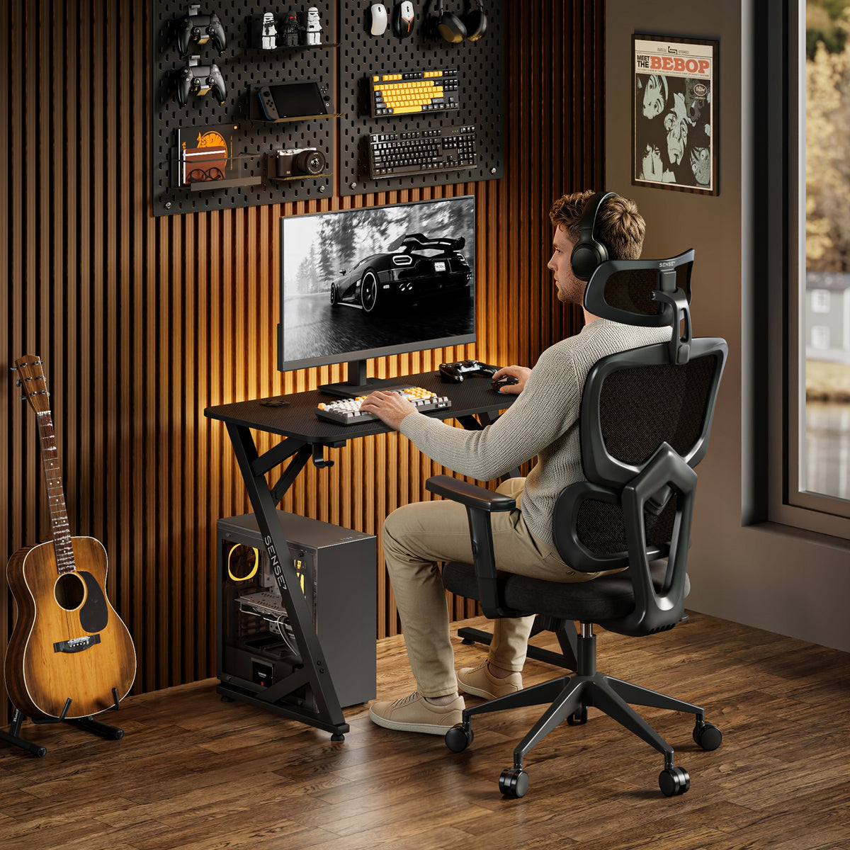 Computer Gaming Desk for Computer + Accessories 100x50cm Sense7 Vamo Packaging status original