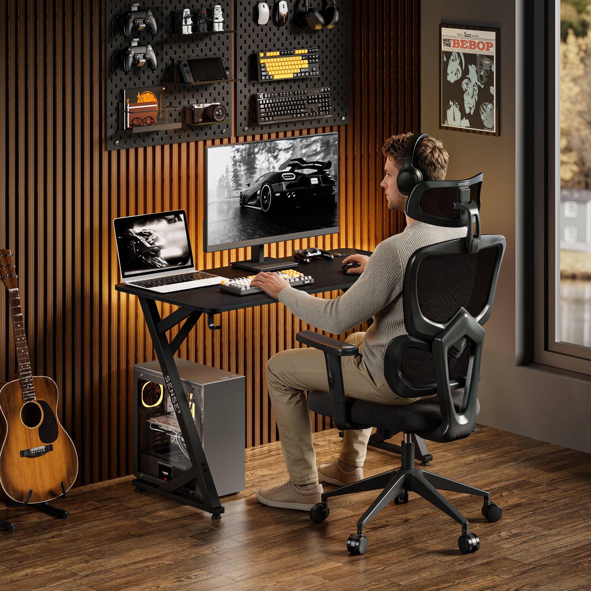 Computer Gaming Desk for Computer + Accessories 120x60cm Sense7 Vamo Manufacturer code 15792953
