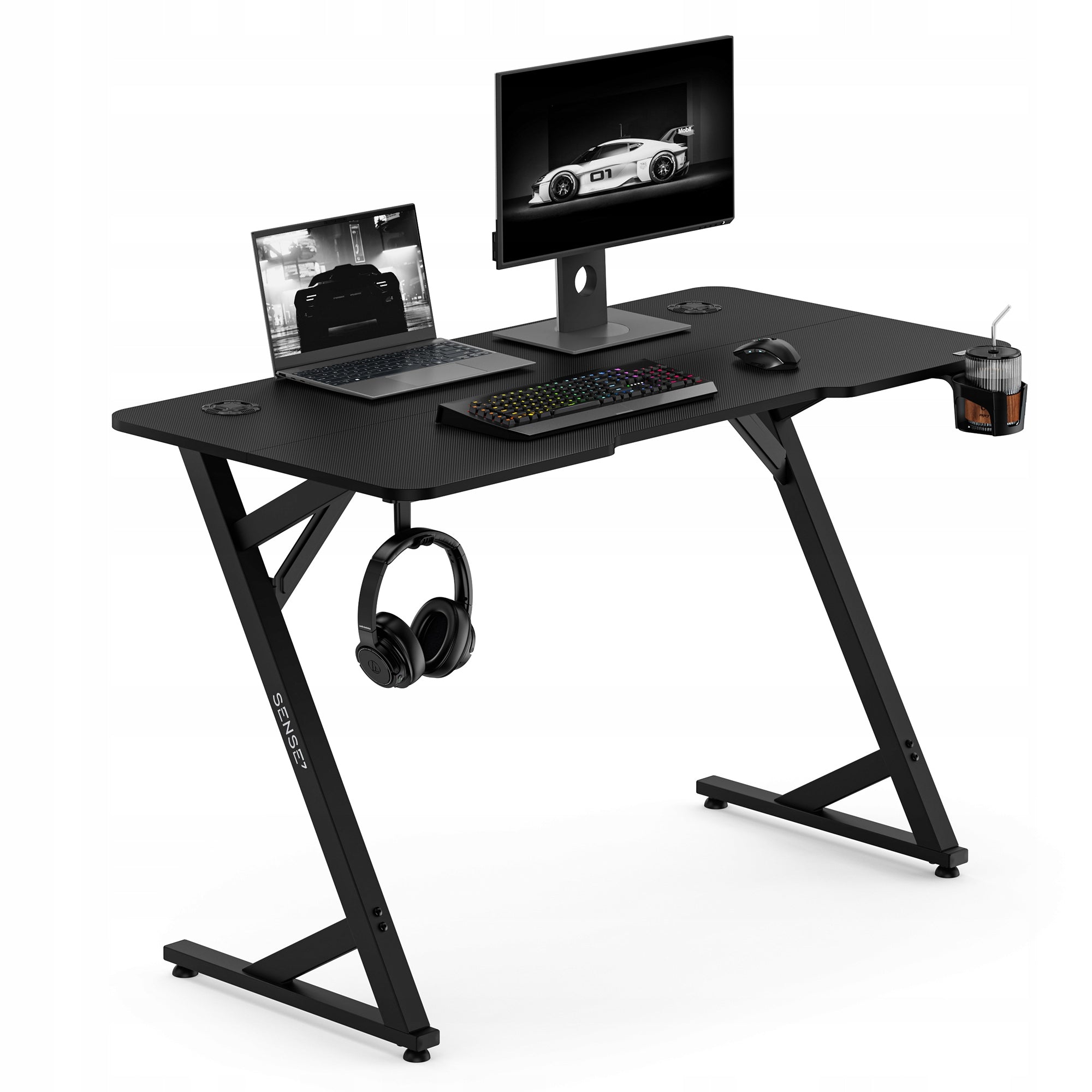 Computer Gaming Desk for Computer + Accessories 120x60cm Sense7 Vamo